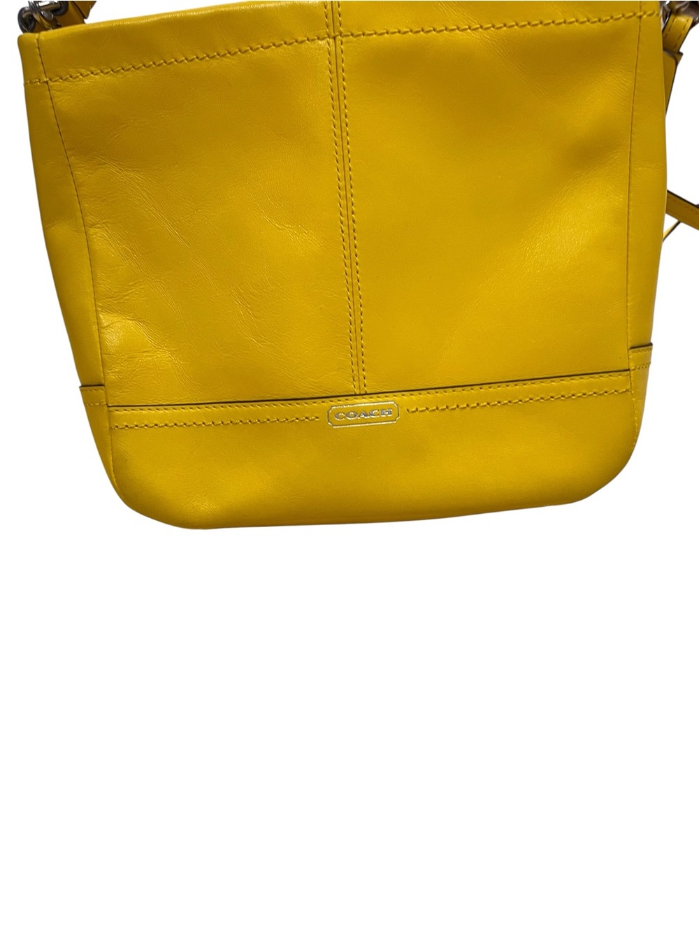 Coach Smooth Leather Yellow Crossbody Convertible Bag - Picture 8 of 11